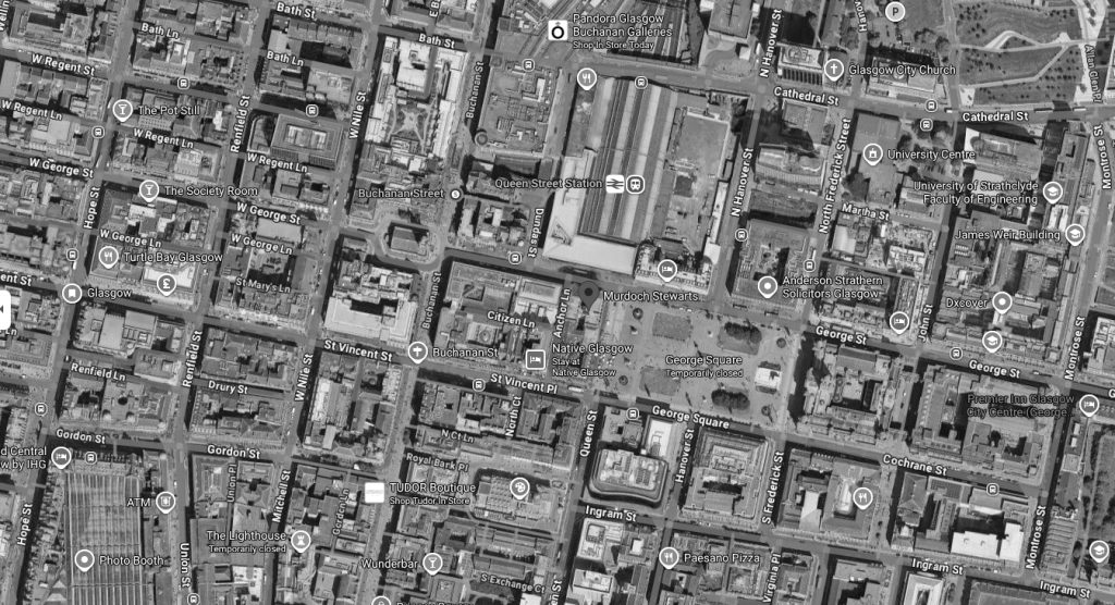 george square map light